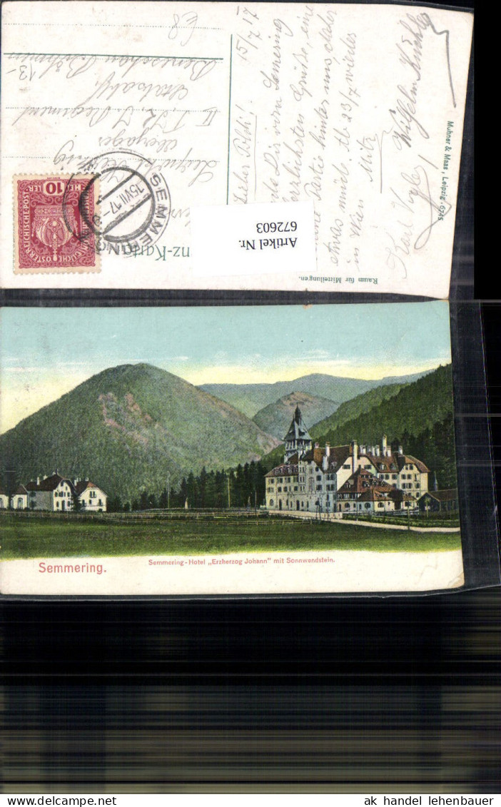 672603,Semmering-Kurort Semmering-Hotel Erzherzog Johann Sonnwendstein