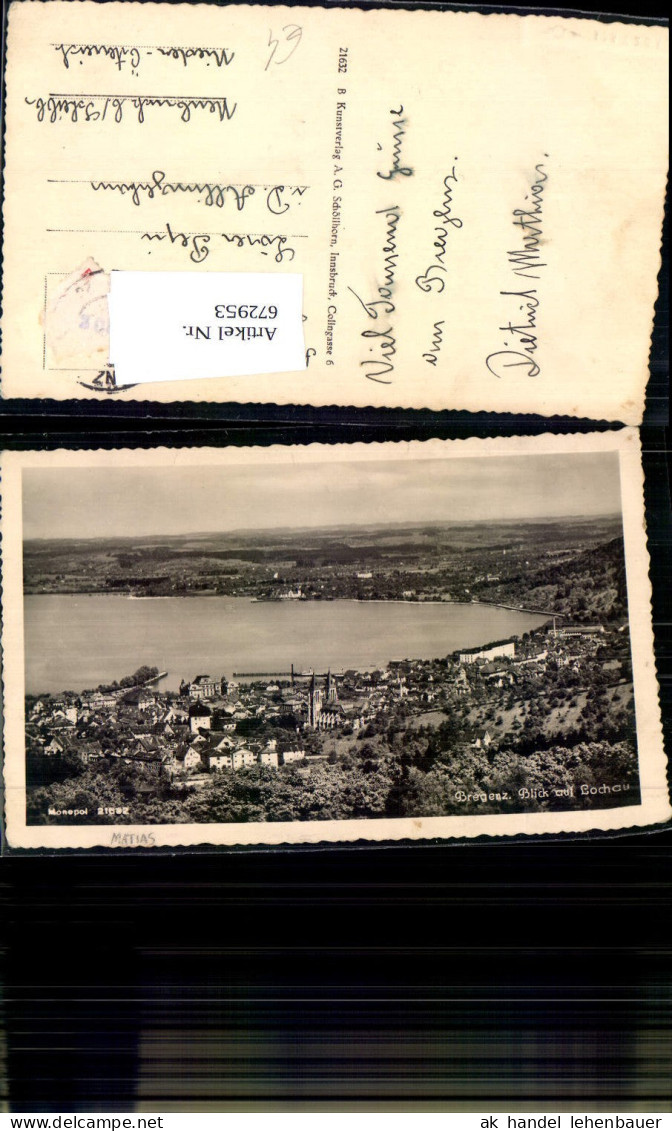 672953,Foto Ak Bregenz Blick auf Lochau