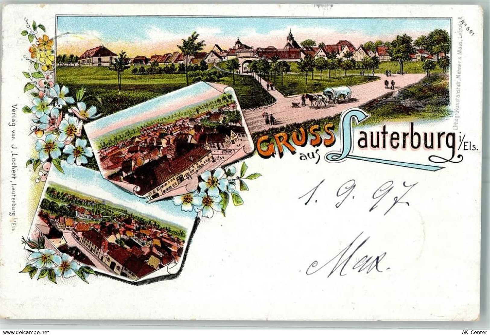 67630 Lauterbourg Lauterburg 1897 Lithographie Gruss aus - 13428802