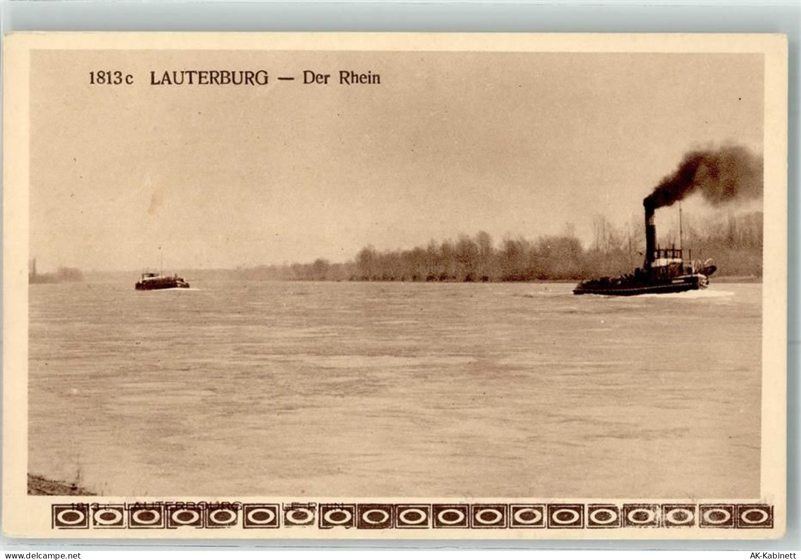 67630 Lauterbourg Lauterburg - der Rhein Schleppdampfer Binnenschiff - 39472777