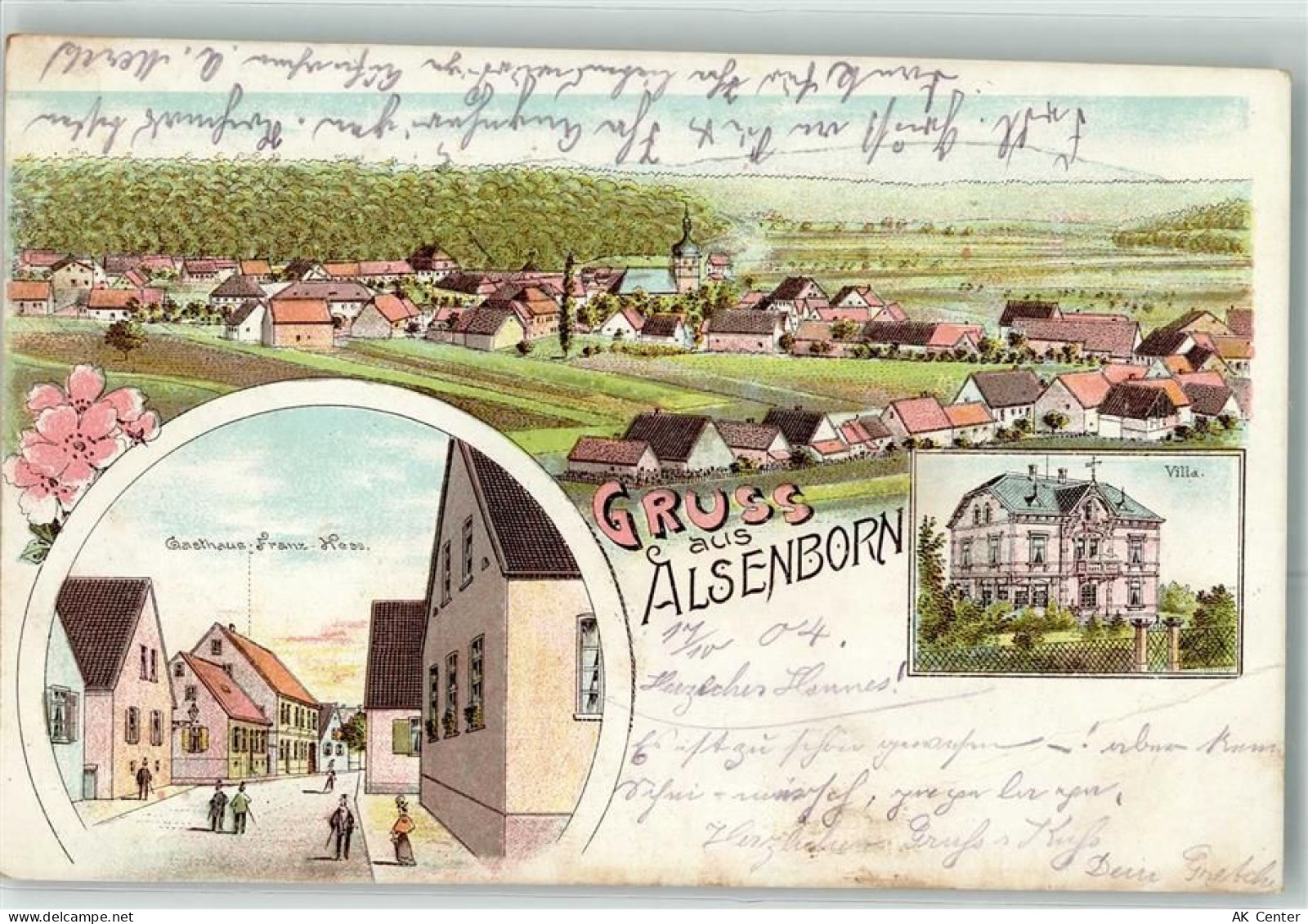 67677 W6753 Enkenbach-Alsenborn 1904 Lithographie Gasthaus Franz Hess Vi... - 13617082