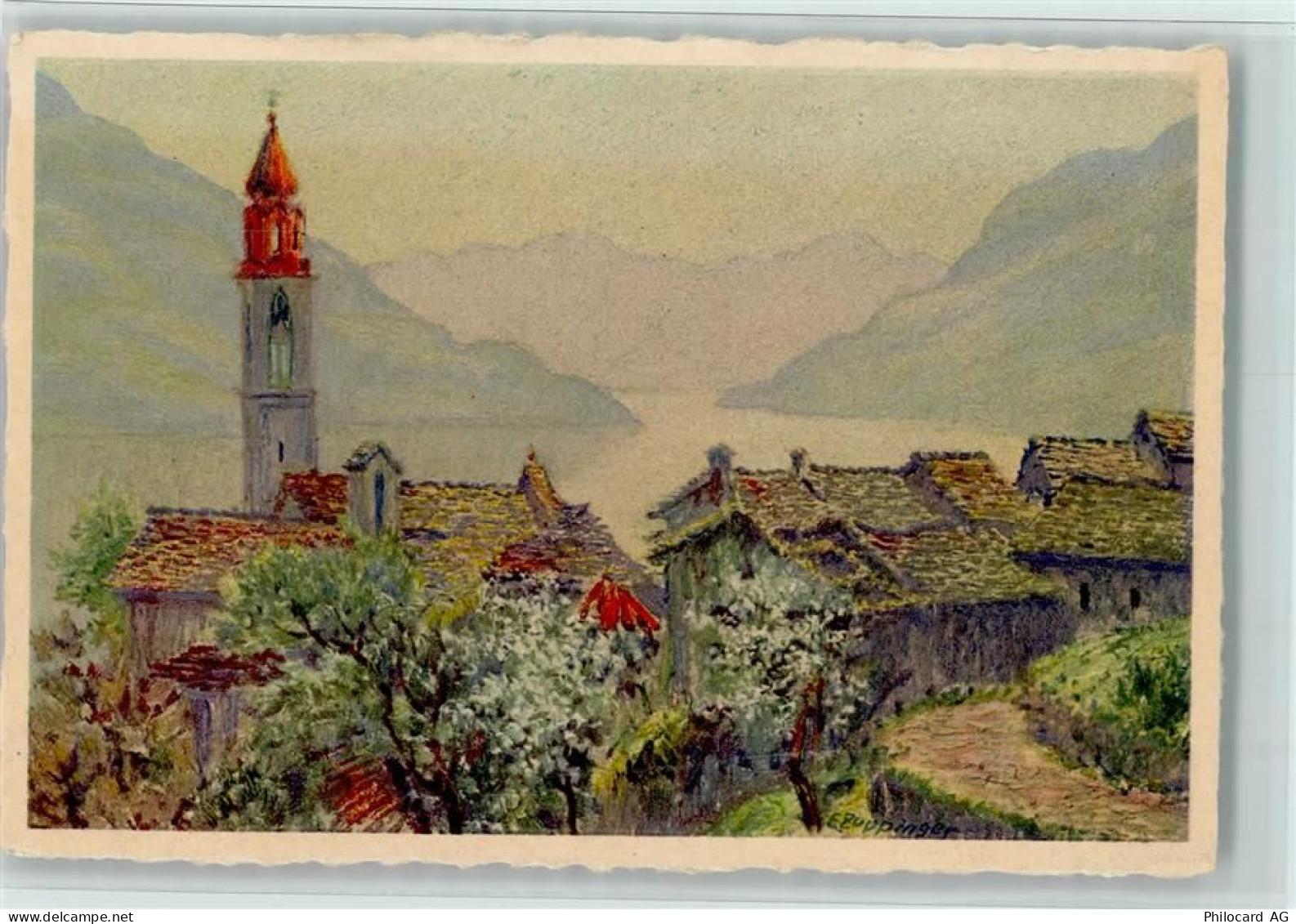 6777 Ronco Quinto Künstlerkarte Ronco s. Ascona E. Zuppinger - 11056343