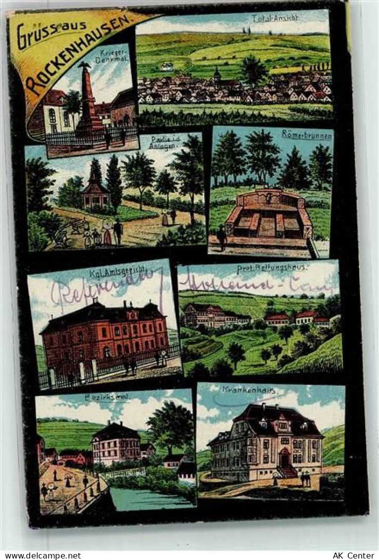 67806 W6760 Rockenhausen Lithographie Kriegerdenkmal Anlagen Römerbrunne... - 13617132