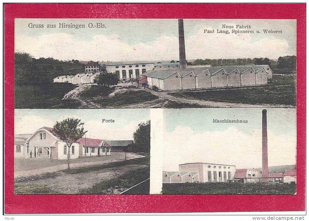 68 - GRUSS AUS HIRSINGEN - HIRSINGUE - PAUL LANG - SPINNEREI + WEBEREI - JUDAICA