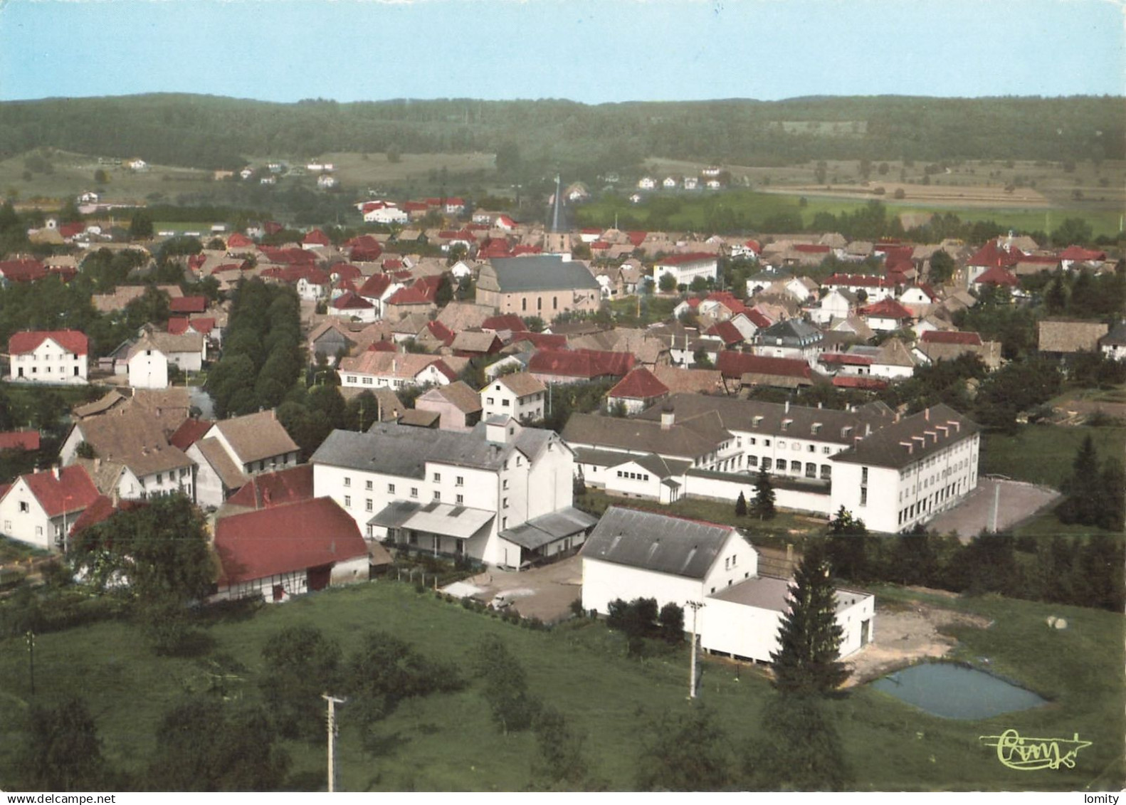 68 Hirsingue vue générale aérienne CPSM GF éditions CIM Combier