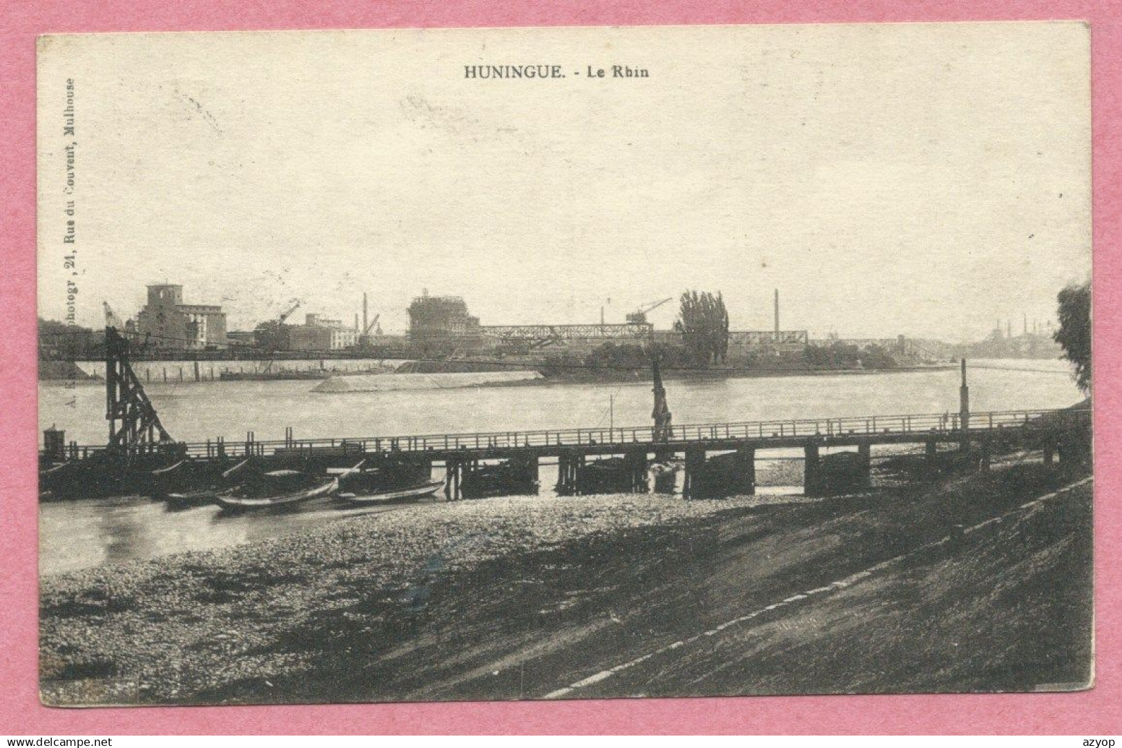 68 - HUNINGUE - Le Rhin - Timbre suisse