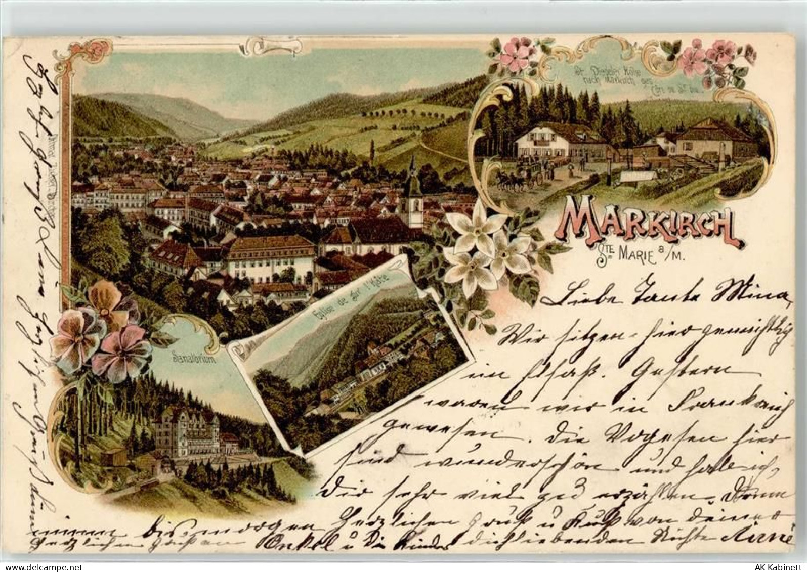 68160 Sainte-Marie-aux-Mines Markirch 1897 Lithographie Sanatorium Kirch... - 52256803