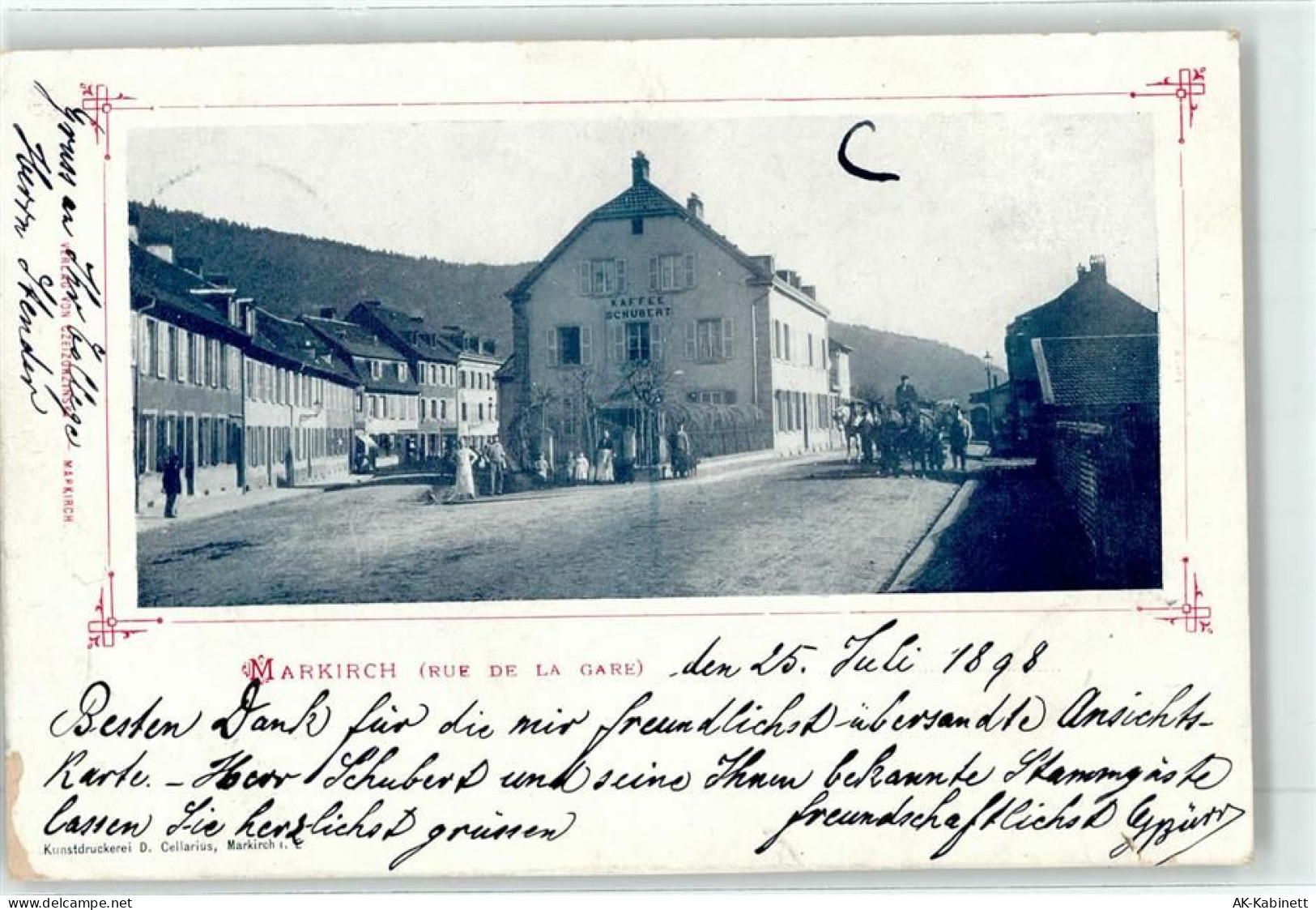 68160 Sainte-Marie-aux-Mines Markirch 1898 Lithographie Cafe Schubert - 51890438