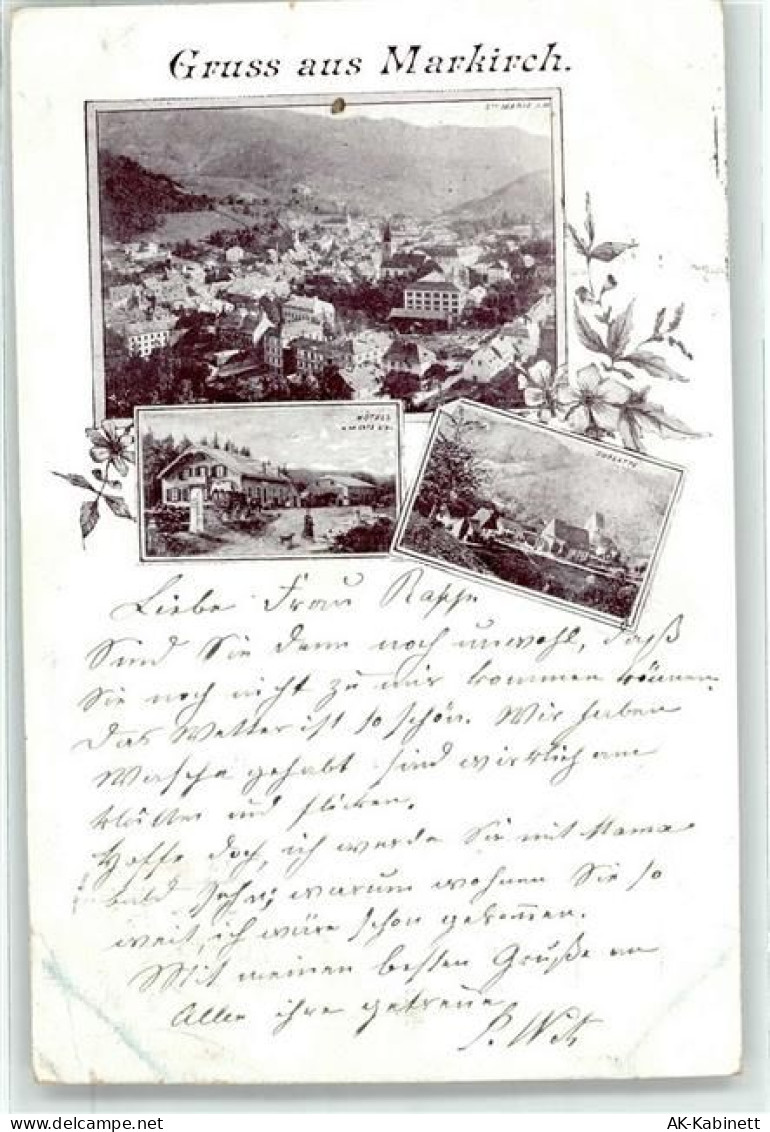 68160 Sainte-Marie-aux-Mines Markirch 1899 Lithographie Hotel Kirche - 51890456