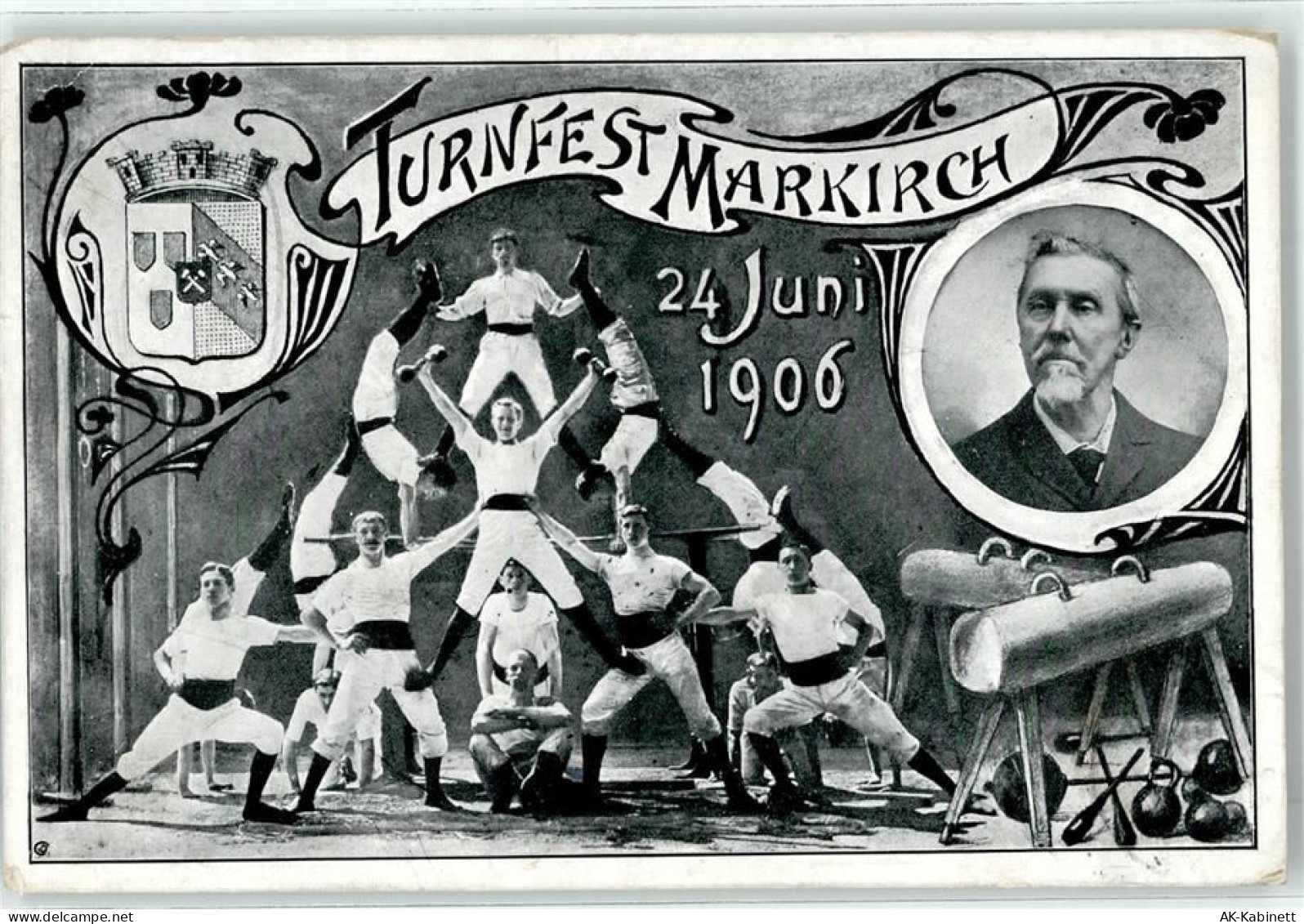 68160 Sainte-Marie-aux-Mines Markirch 1906 - Turnfest 1906 Wappen Sportp... - 51890435