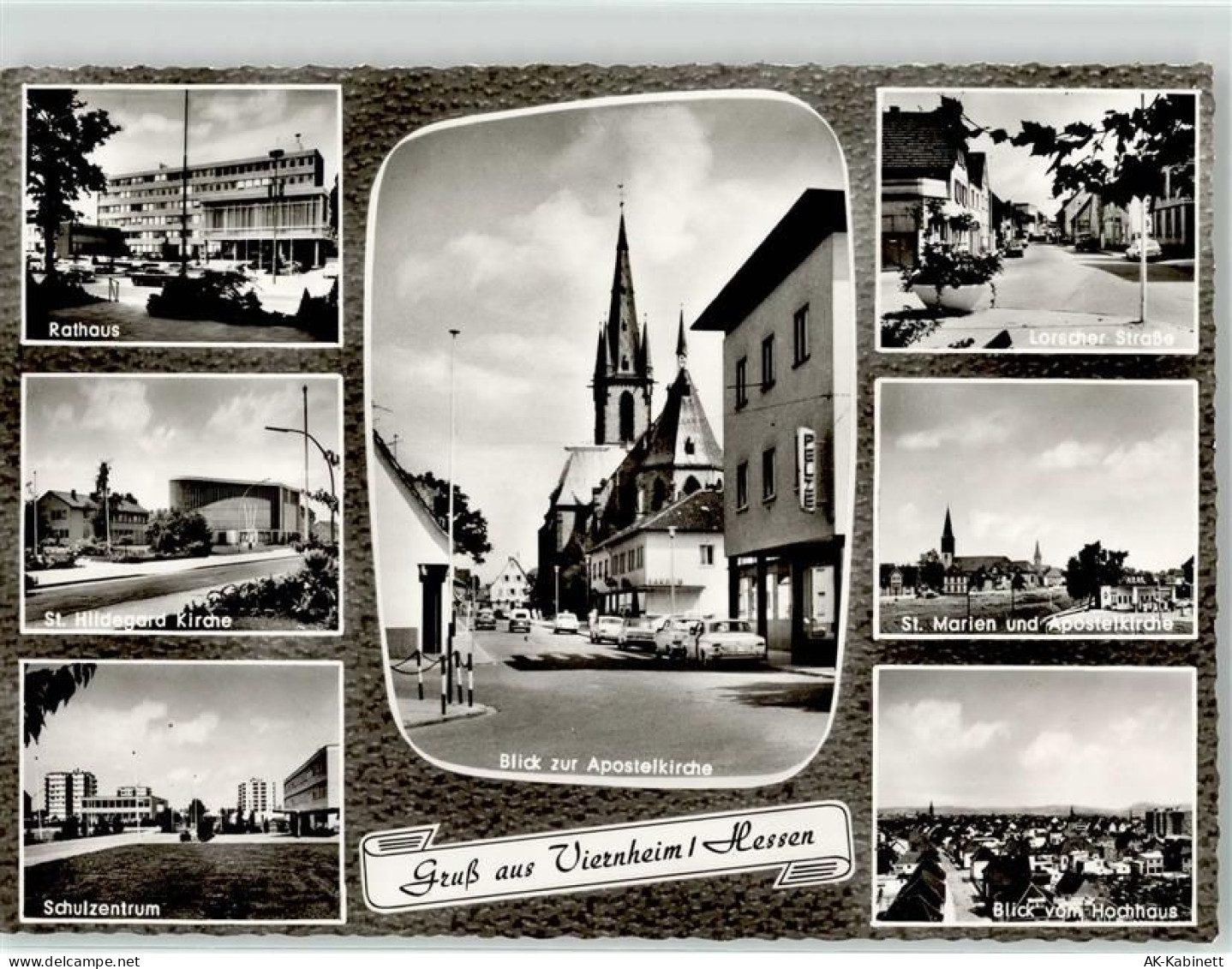 68519 W6806 Viernheim - Apostelkirche Pelzhandlung Blick vom Hochhaus St... - 52195485