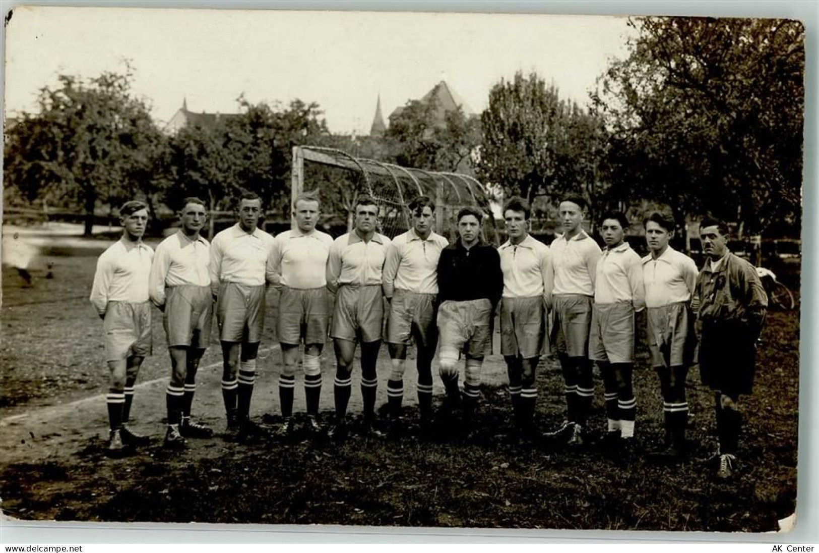 68526 W6802 Ladenburg Foto AK Fußballtor Fussballmanschaft Ort lt. Fotog... - 13630083