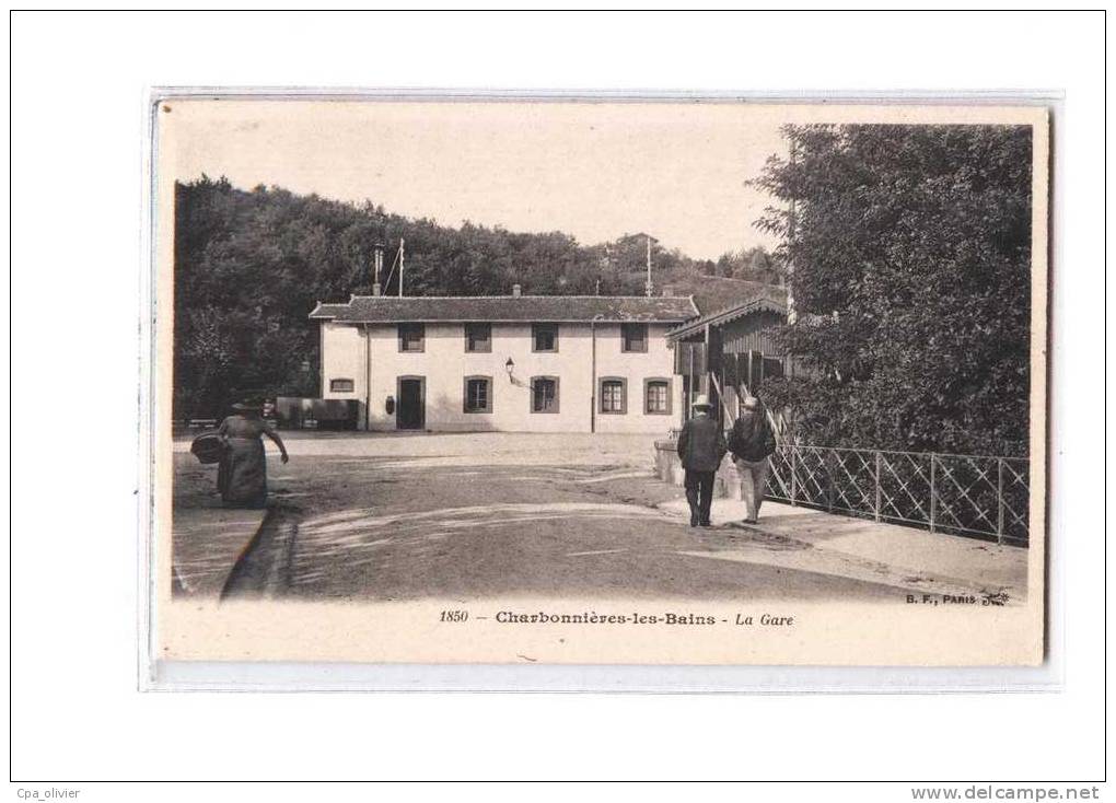 69 CHARBONNIERE LES BAINS Gare, Extérieur, animée, ed BF 1850, 190?