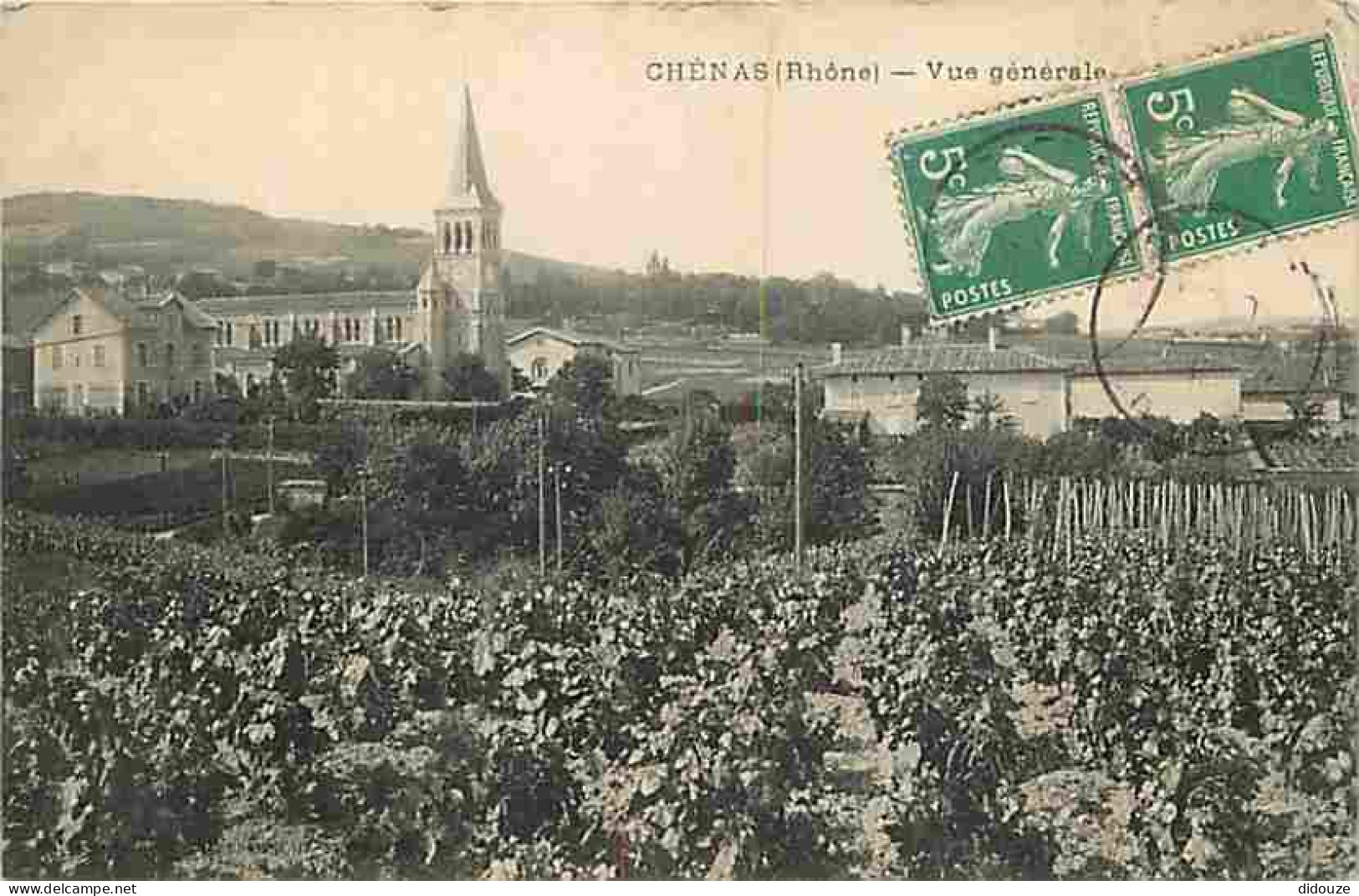 69 - Chénas - Vue Générale - Correspondance - Oblitération ronde de 1913 - CPA - Voir Scans Recto-Verso