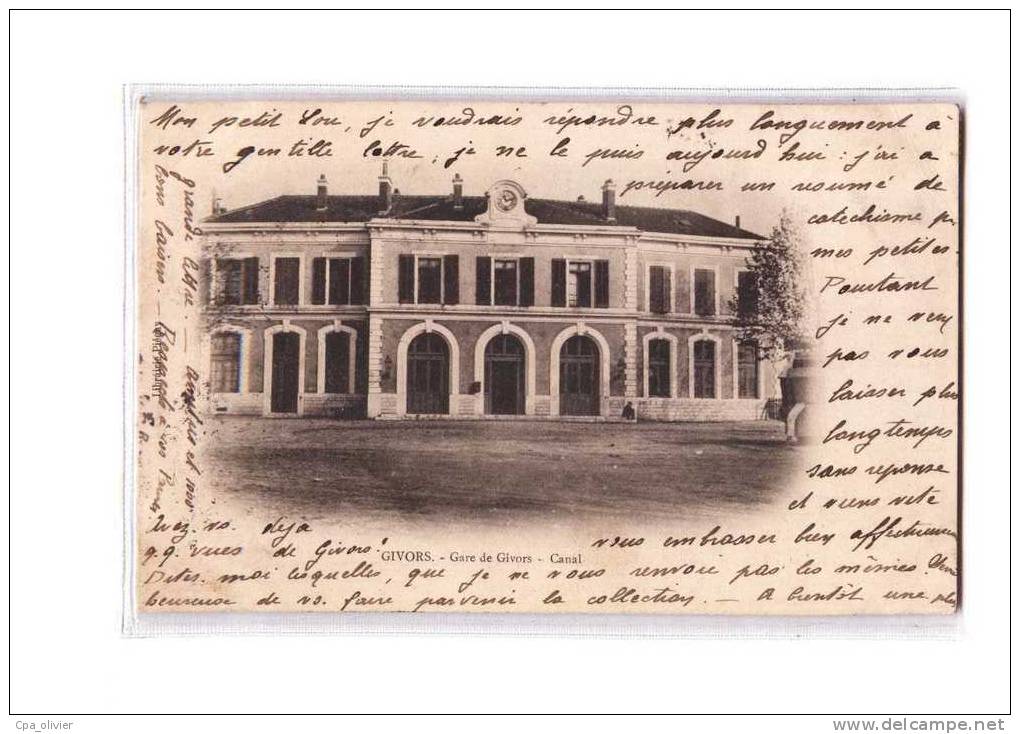 69 GIVORS Gare de Givors Canal, Extérieur, ed Piegay, 1905, dos 1900