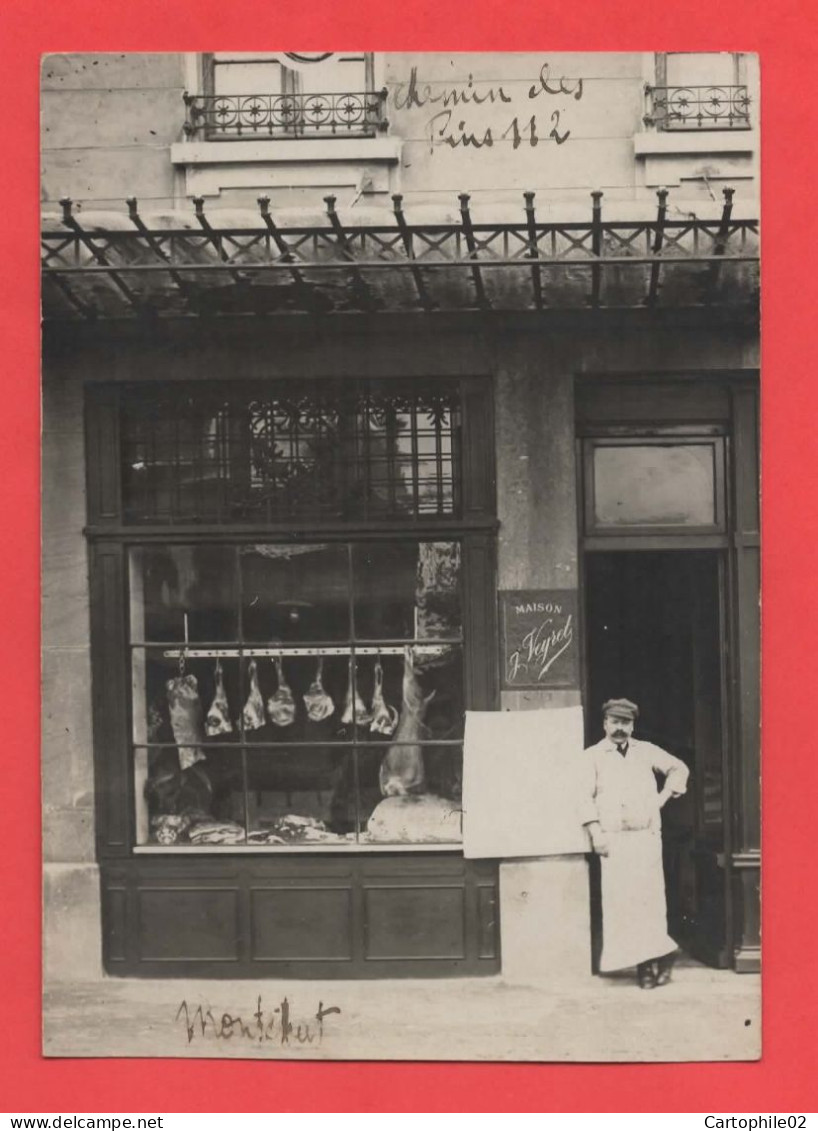 69 - Lyon 3 - Carte photo boucherie au 112 avenue Lacassagne