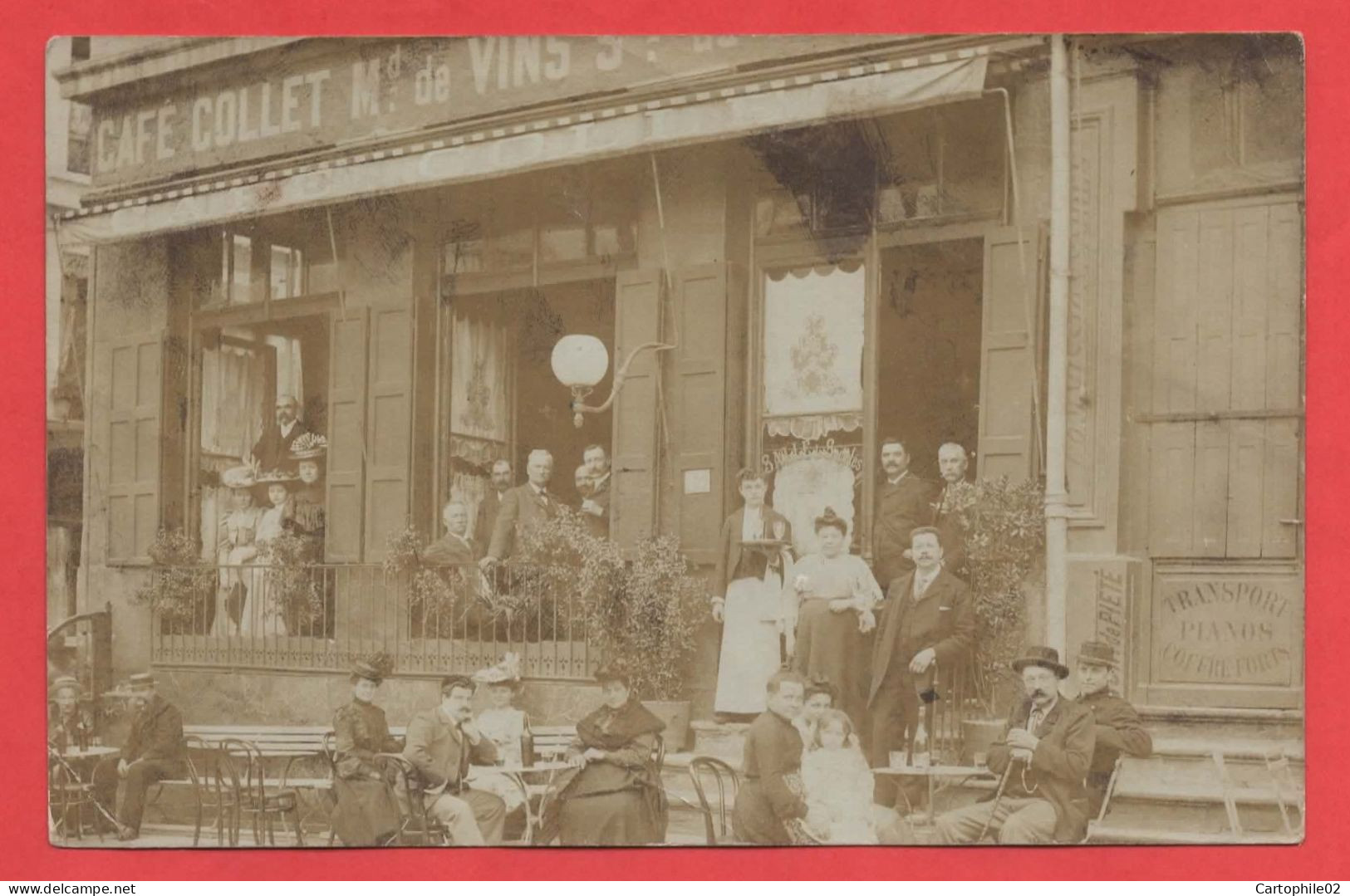 69 - Lyon 7 - Carte photo café au 14 place du Pont actuel place Gabriel Péri