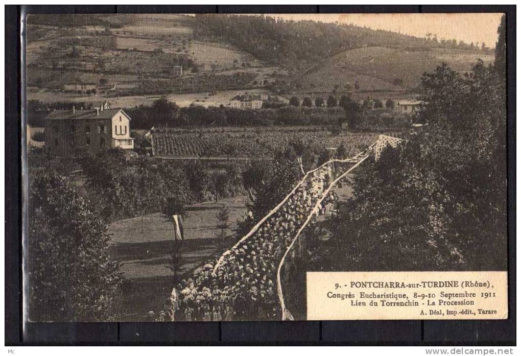 69 - Pontcharra-sur-Turdine - Congrès Eucharistique, 8-9-10 Septembre 1911  - Lieu du Torrenchin - La Procession