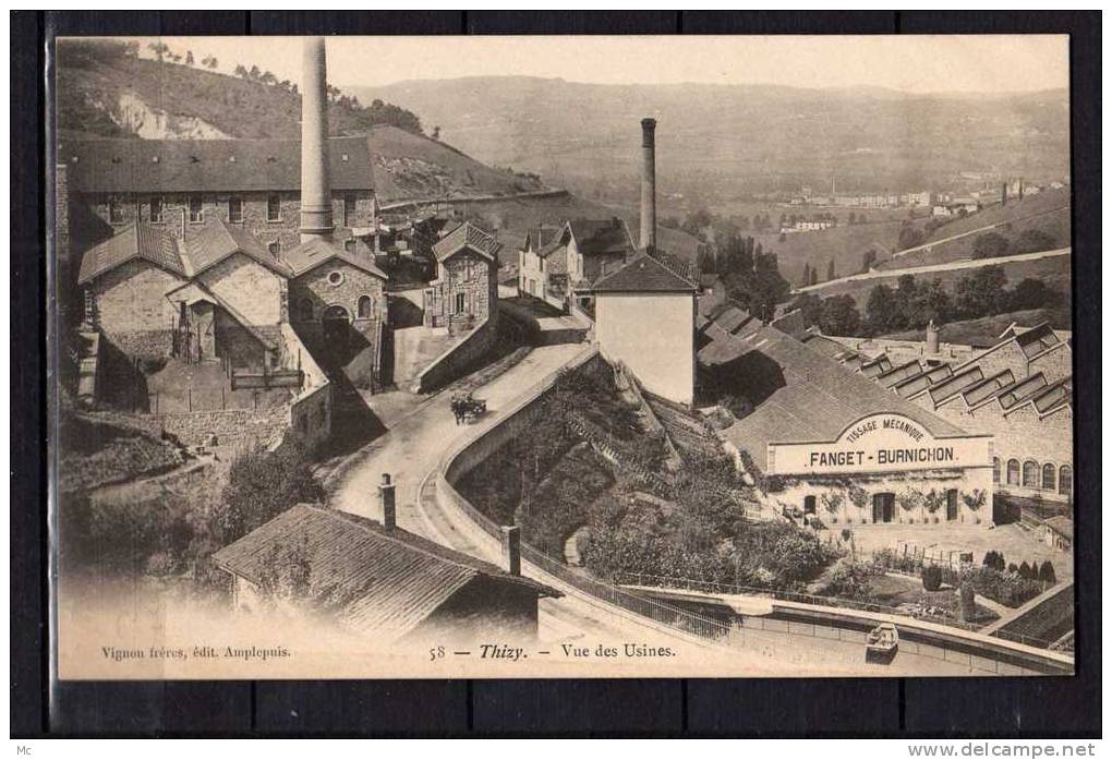69 - Thizy - Vue des Usines - Tissage Mécanique Fanget - Burnichon