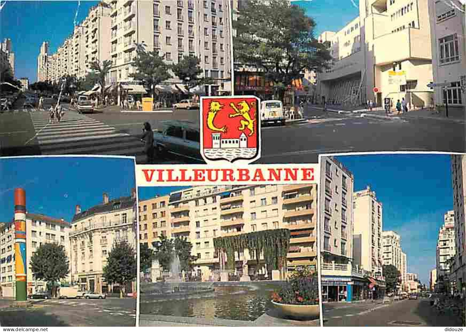 69 - Villeurbanne - Multivues - Automobiles - Blasons - Etat Pli Visible - CPM - Voir Scans Recto-Verso