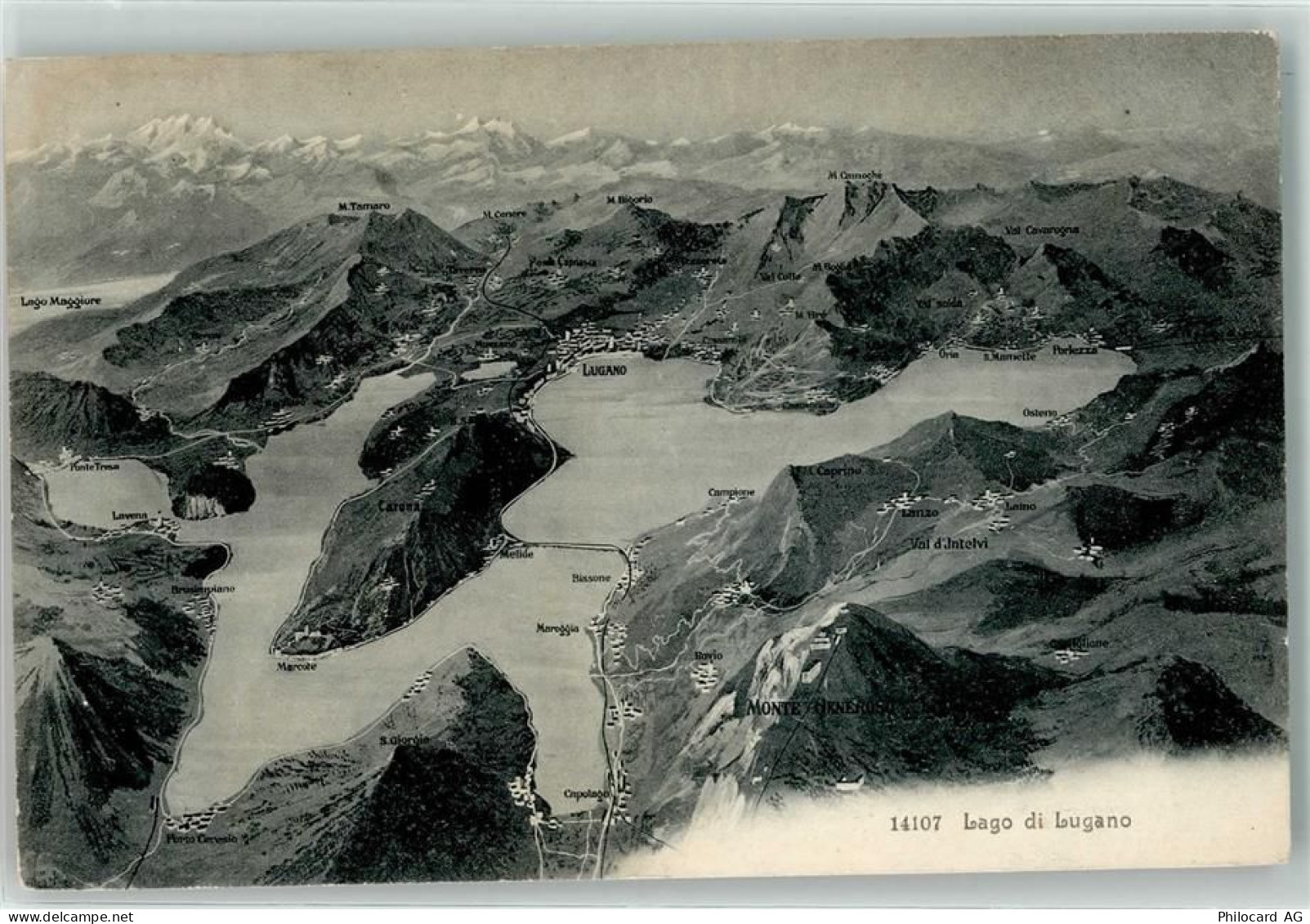 6900 Lugano - Vogelschau Lago di Lugano - 39408894