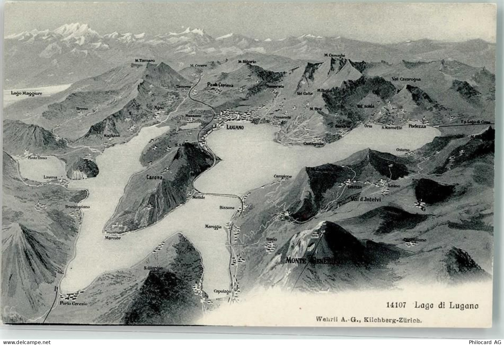 6900 Lugano - Vogelschau Lago di Lugano - 39499482