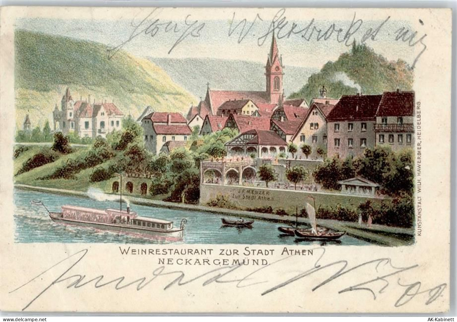 69151 W6903 Neckargemünd 1901 Künstlerkarte Gasthaus zur Stadt Athen - 51471699