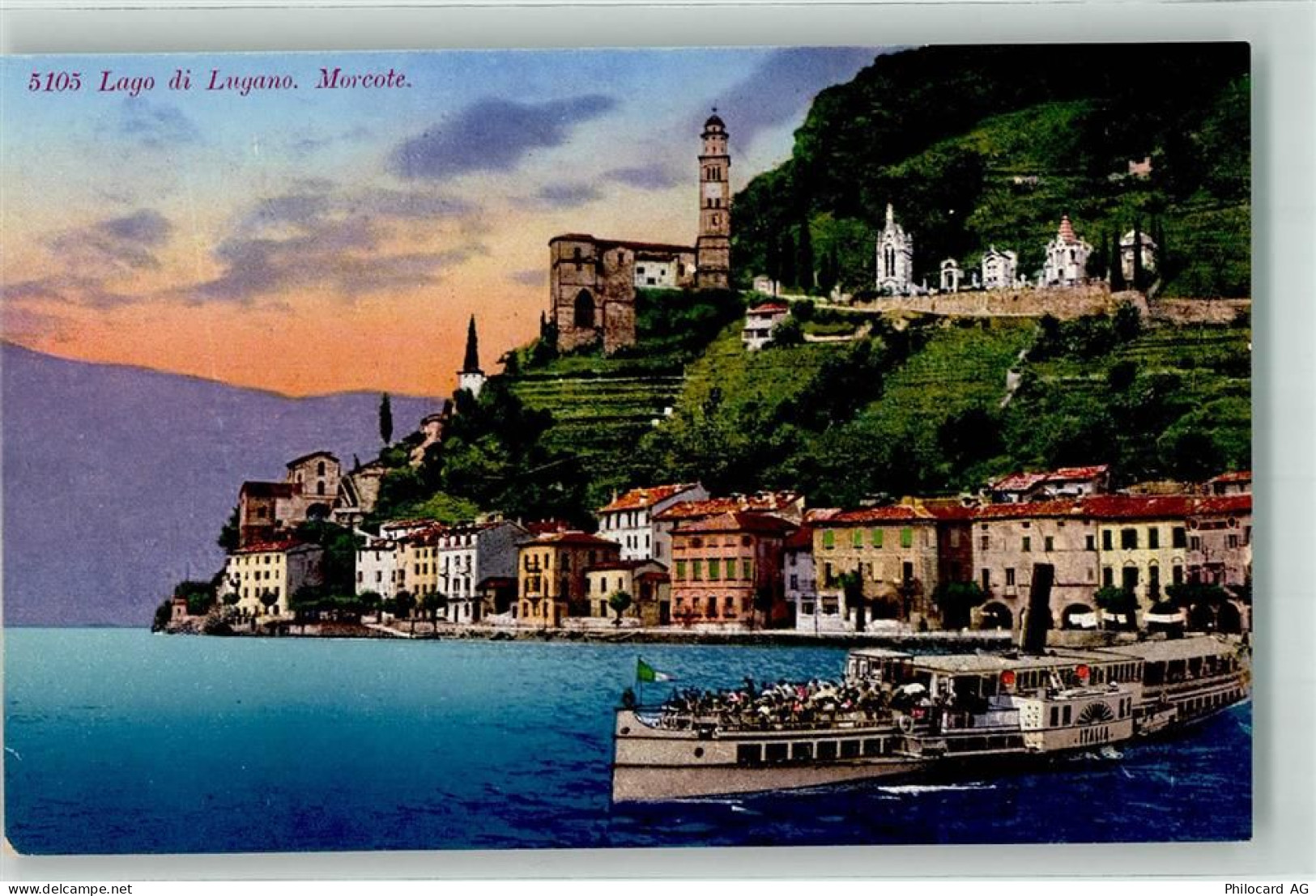 6922 Morcote - Luganersee Raddampfer Italia - 39691078
