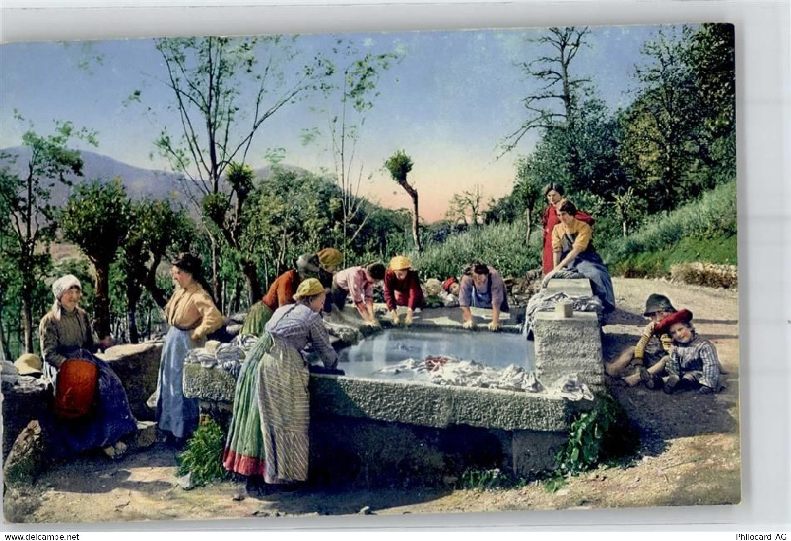 6927 Agra - Gemeindebrunnen Waschfrauen Wäsche waschen - 51714951