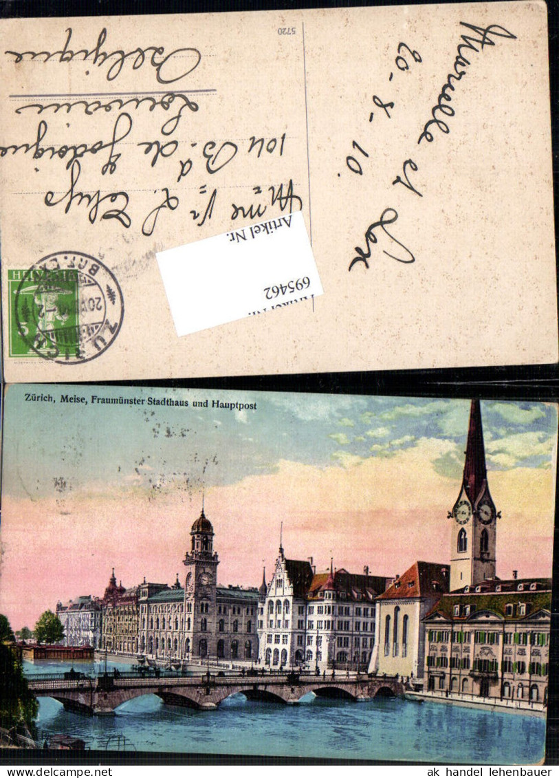695462 Zürich Meise Fraumünster Stadthaus Quai Hauptpost Postamt