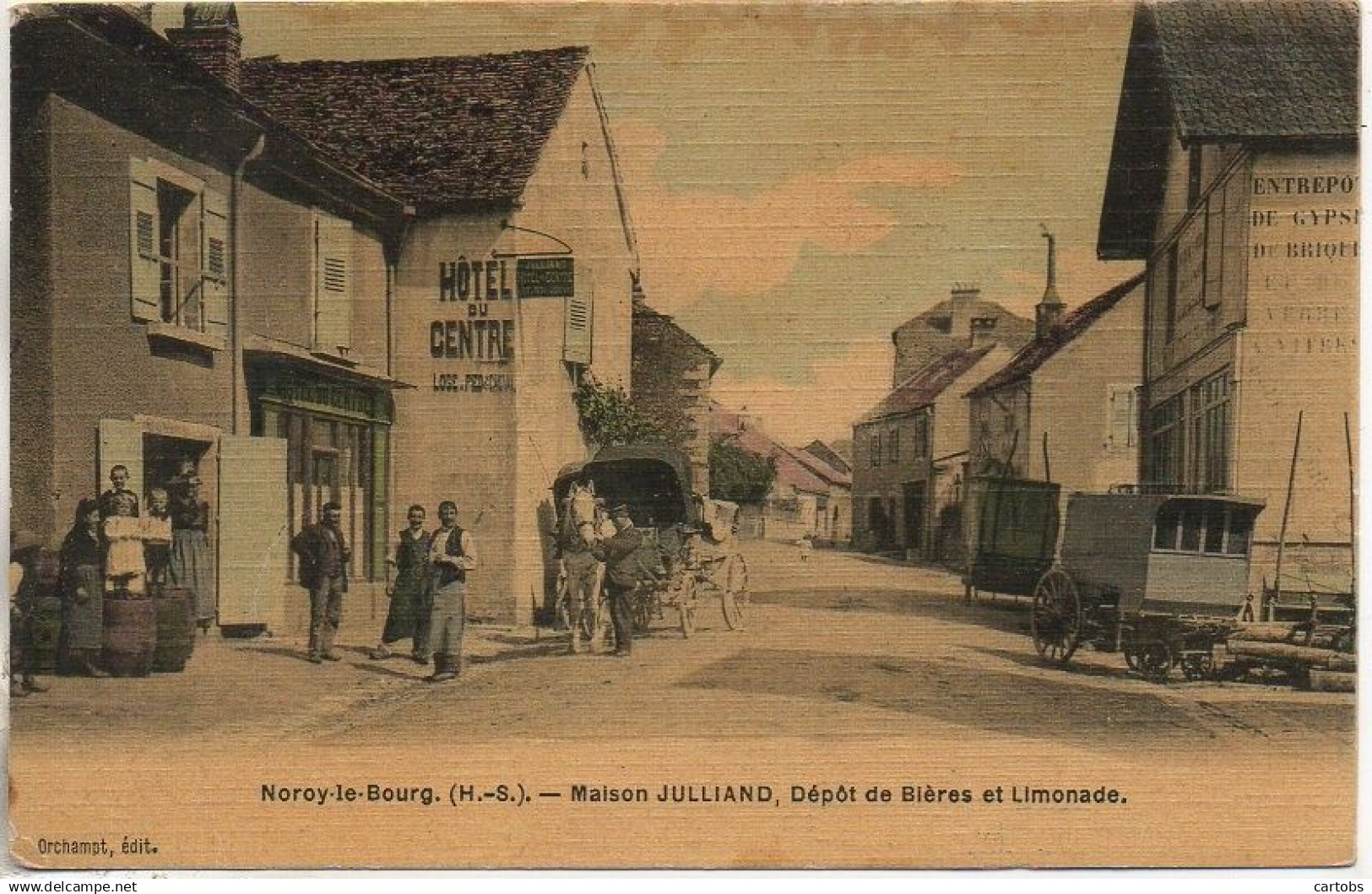 70 NOROY-le-BOURG - Maison Julliand , Dépôt de Bières et Limonade (carte toilée et colorisée)