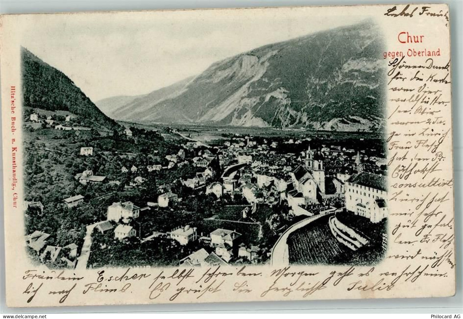 7000 Chur Coire 1901 Relief AK Chur gegen Oberland - 13159326