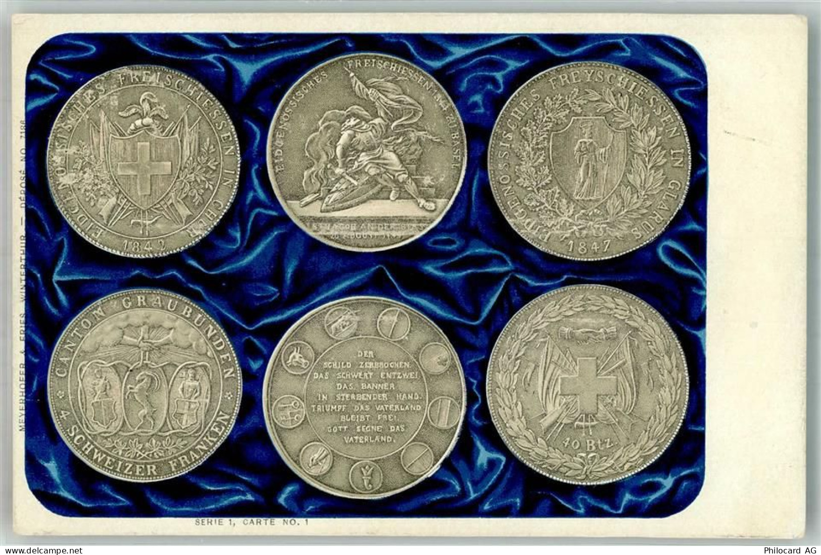 7000 Chur Coire Foto AK Medaille Schützenfest Chur Basel Glarus - 14005962