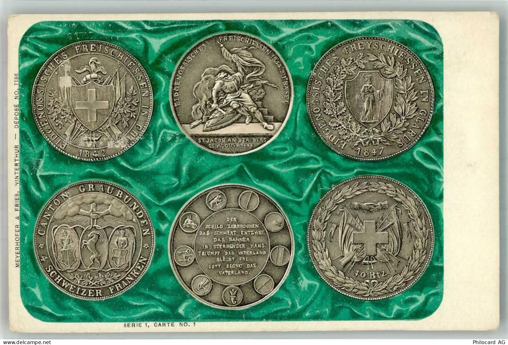 7000 Chur Coire Foto AK Medaille Schützenfest Chur Basel Glarus - 14005963