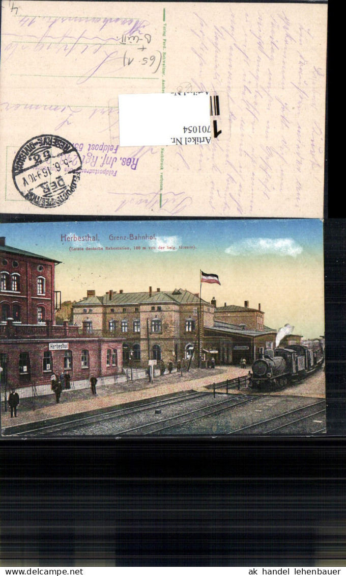 701054 Lontzen Herbesthal Grenz Bahnhof Lokomotive Zug Feldpost Res. Inf. Reg. 248