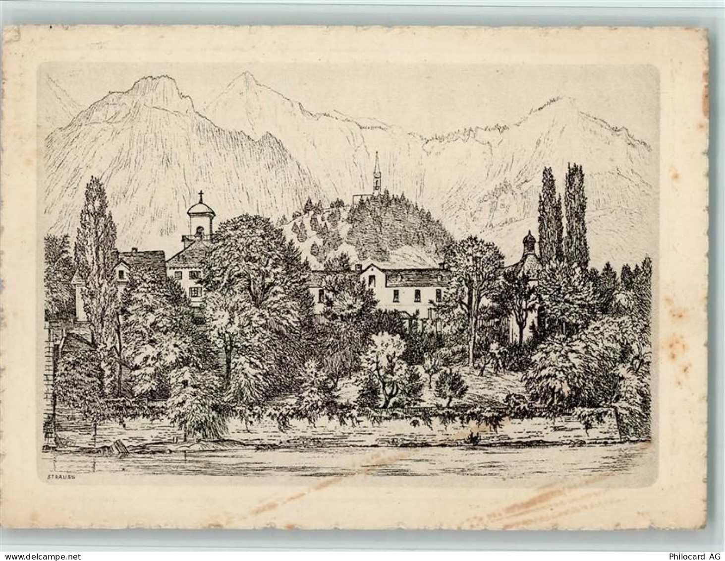 7013 Reichenau Domat/Ems Künstlerkarte Bienfaisance Schloss Reichenau si... - 11051569