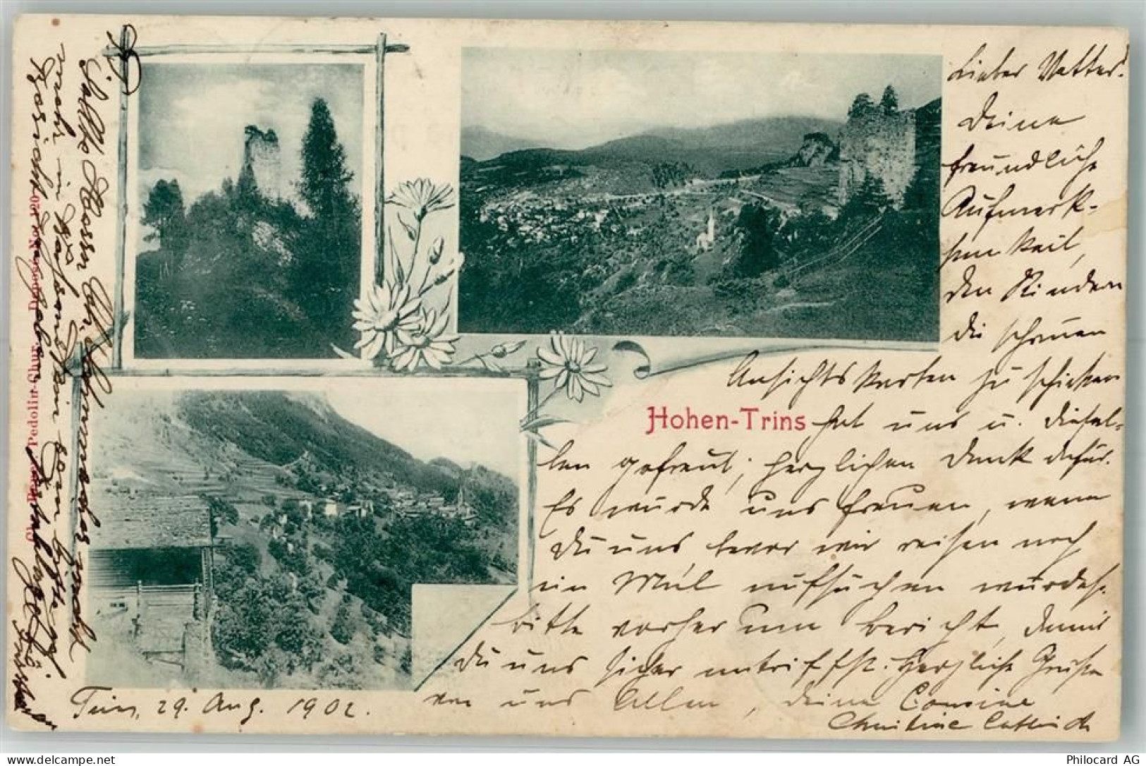 7014 Trin 1902 Foto AK Hohen-Trins Burg Ruine - 13306261