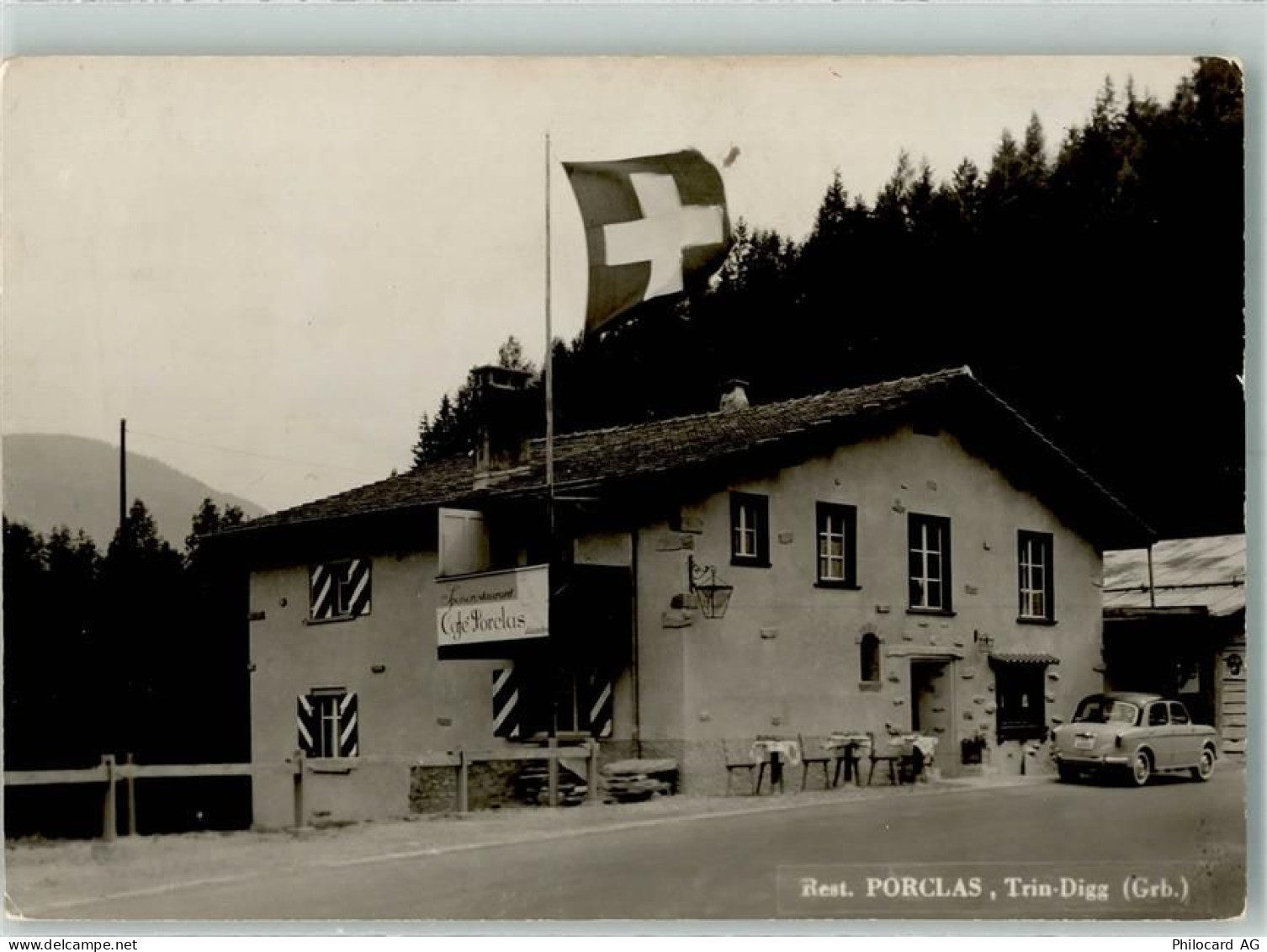 7014 Trin Foto AK Digg Auto Gasthaus Pension Porclas - 14000756