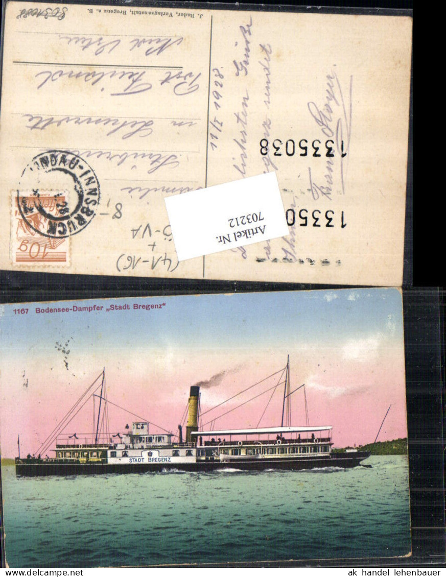 703212 Bregenz am Bodensee Dampfer Stadt Bregenz