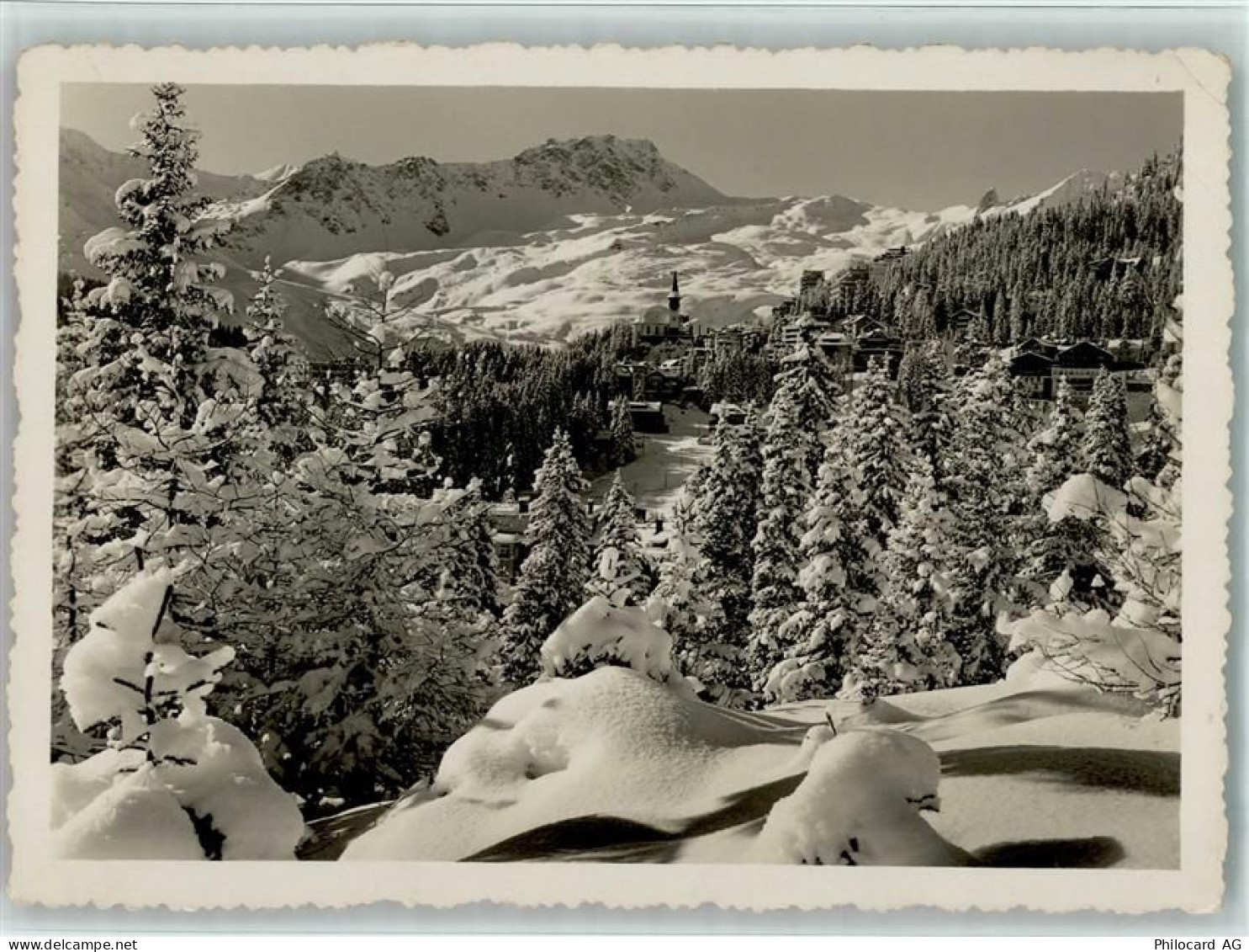 7050 Arosa - Blick nach Arosa Wald Winteraufnahme - 10156100