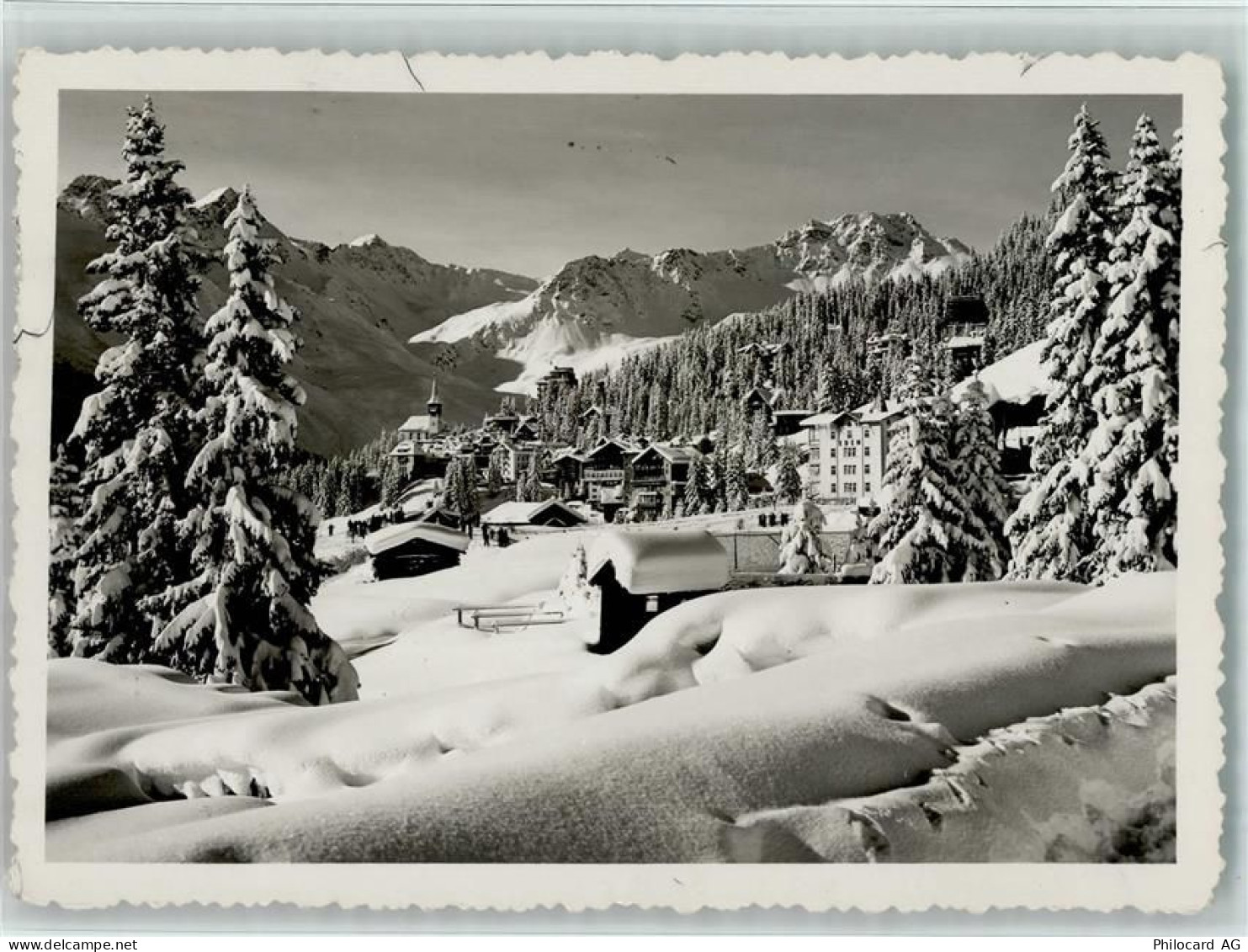 7050 Arosa - Blick nach Arosa Winteraufnahme - 10156214