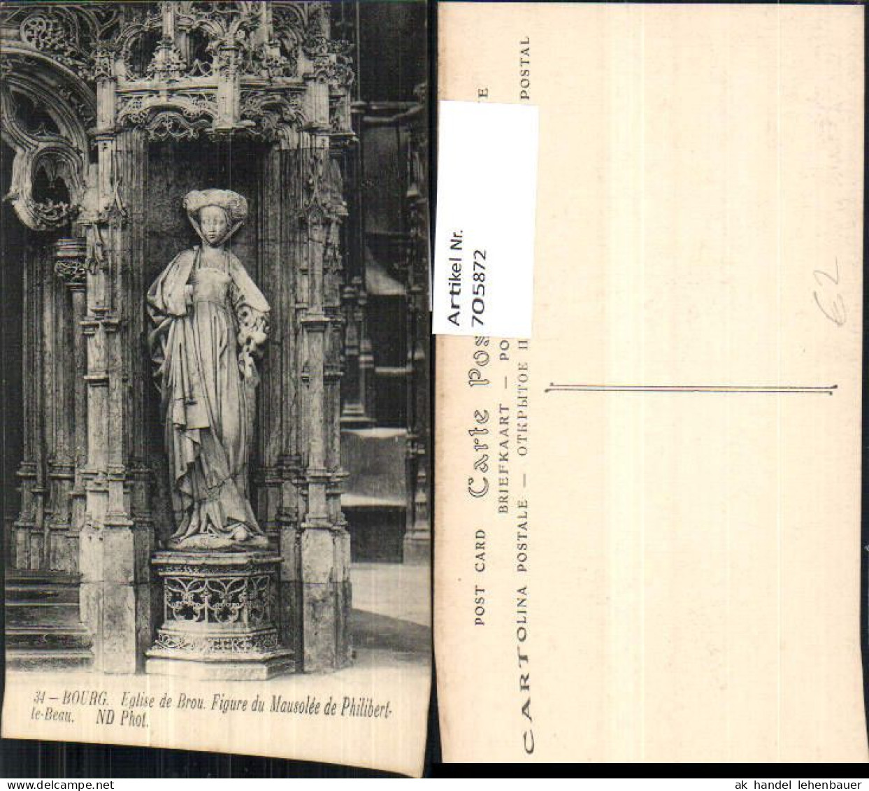 705872 France Bourg Eglise de Brou Figure du Mausolee de Philibert-le-Beau Kirche Detail