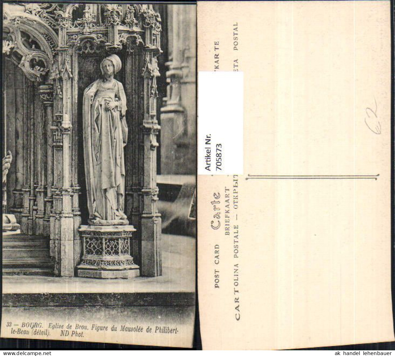 705873 France Bourg Eglise de Brou Figure du Mausolee de Philibert-le-Beau Kirche Detail