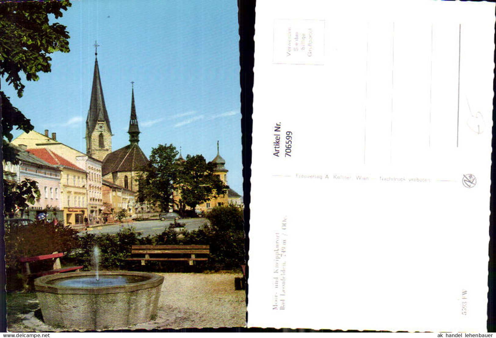 706599 Bad Leonfelden Ansicht Platz mit Brunnen