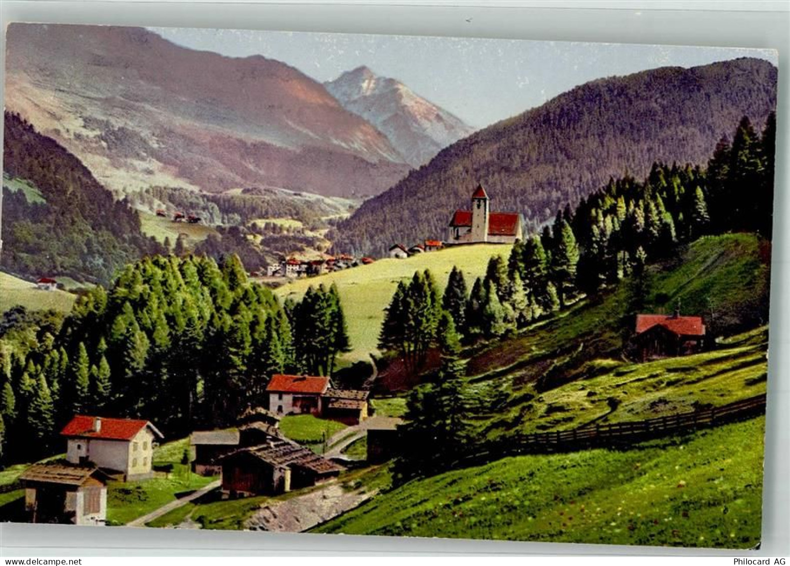 7075 Churwalden 1913 Foto AK Kirche - 38068502