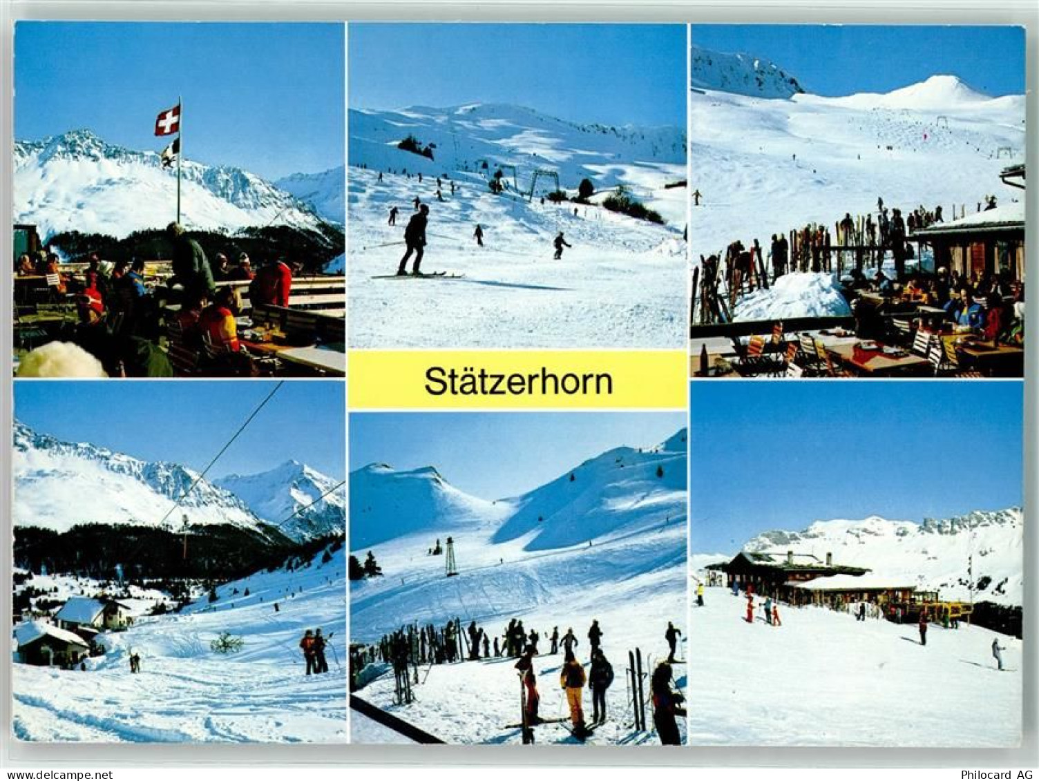 7075 Churwalden - Stätzerhorn Skilift Gasthaus Winter Skifahrer - 39490429
