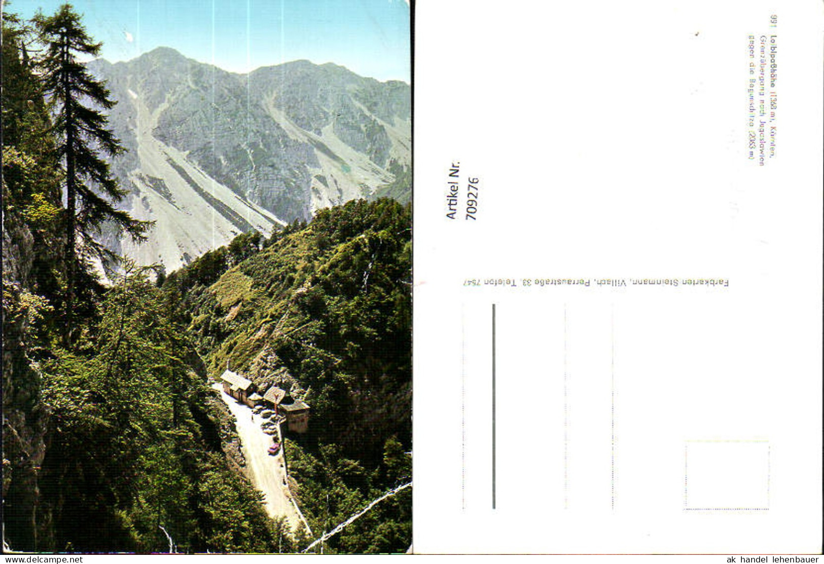 709276 Loiblpaßhöhe Karawanken Grenze bei Ferlach