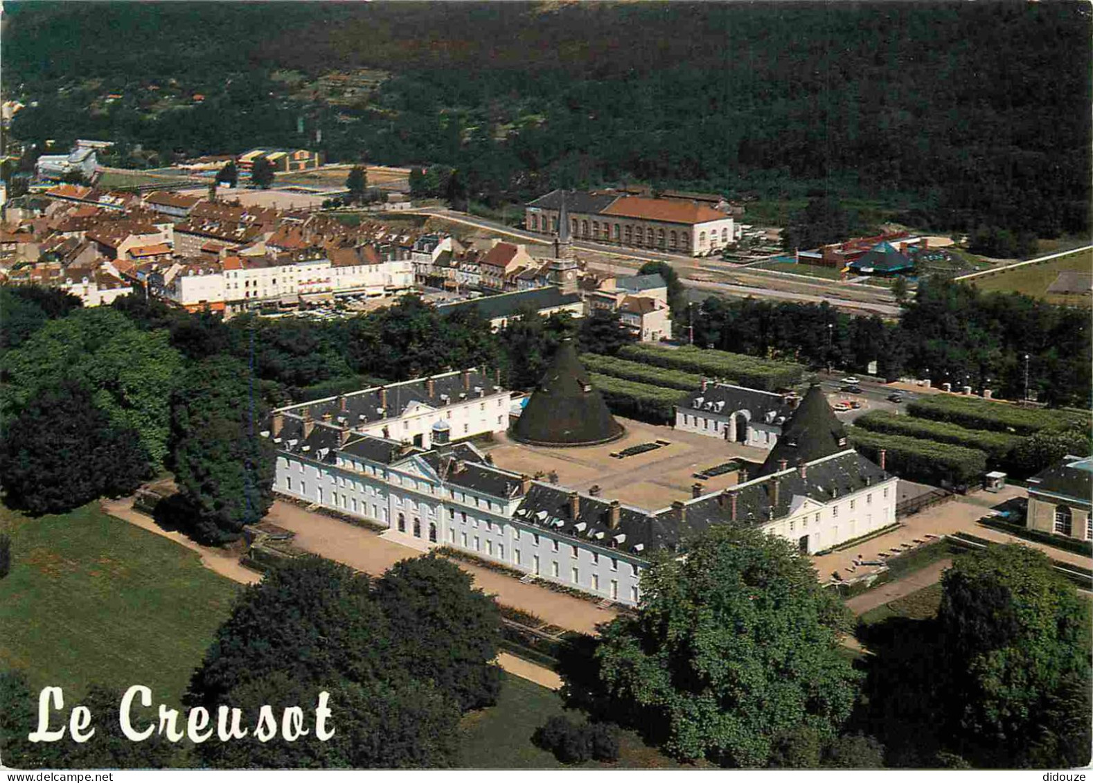 71 - Le Creusot - Vue aérienne sur le Château de la Verrerie - CPM - Flamme Postale de Le Creusot 71 - Voir Scans Recto-
