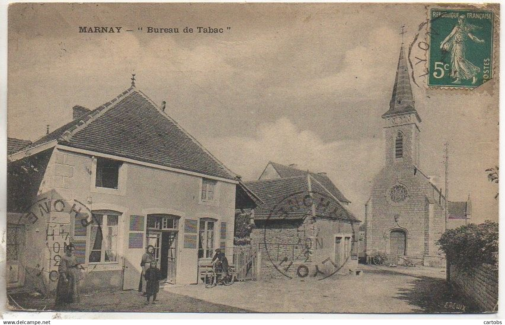 71 MARNAY  " Bureau de Tabac" (carte pas courante)