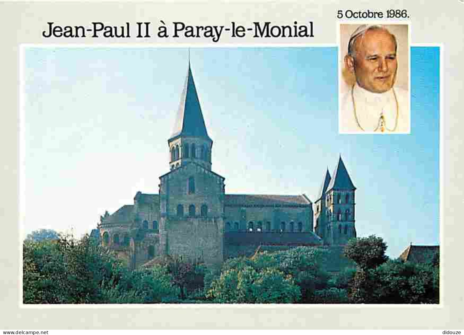 71 - Paray le Monial - La Basilique du Sacré Coeur - 5 Octobre 1986 le Pape Jean Paul II à Paray le Monial - Carte Neuve